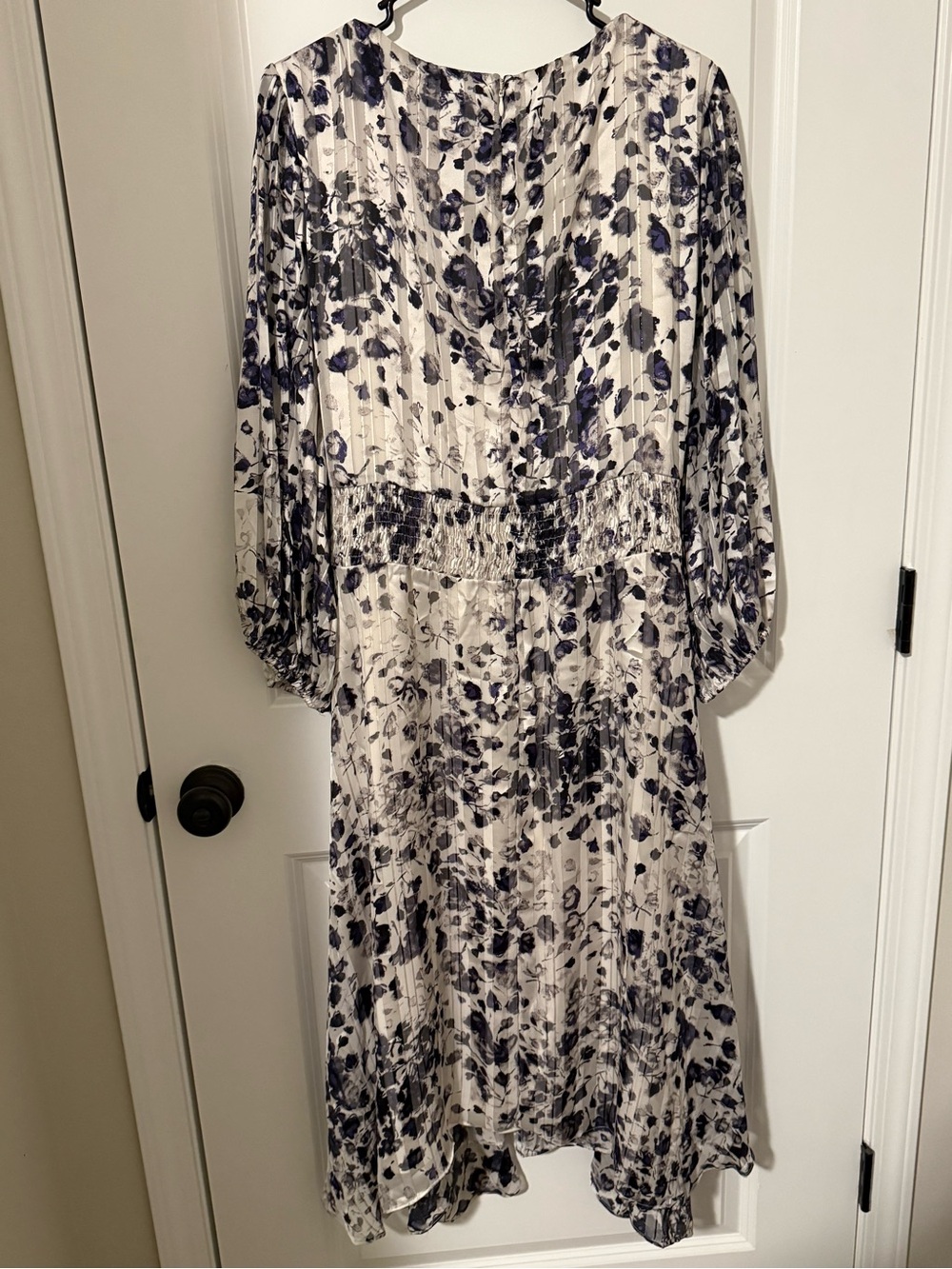 Lane Bryant White and Purple Floral Long Sleeve Midi Dress - Picture 2 of 6